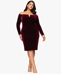 Xscape Plus Off-Shoulder Short Dress