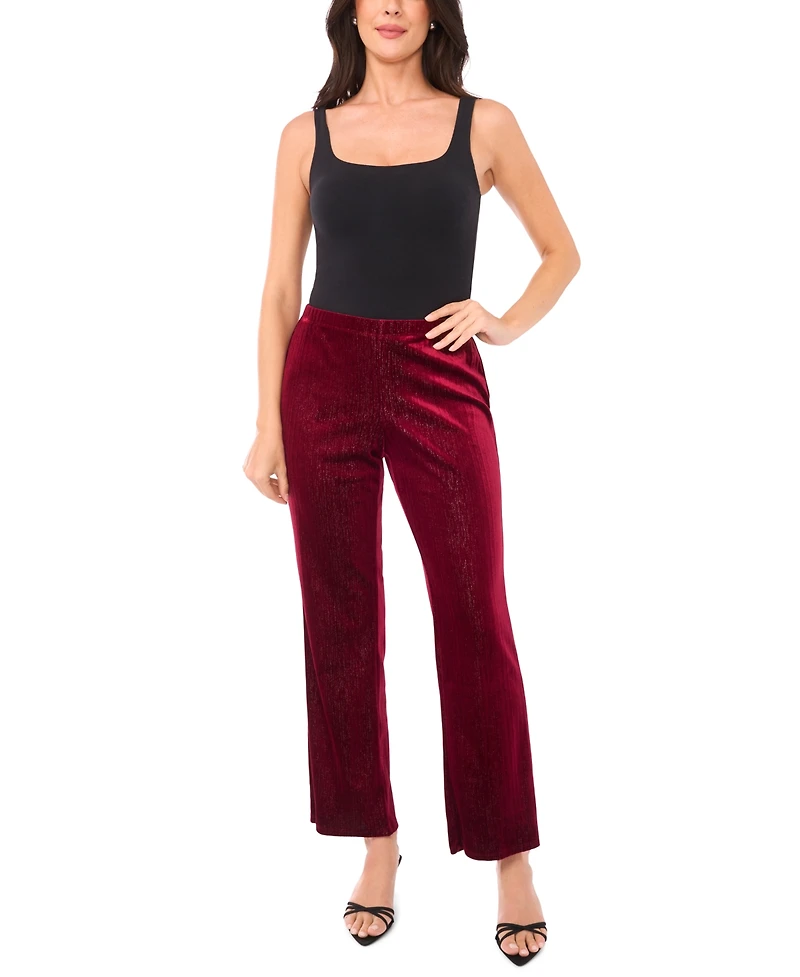 Sam & Jess Women's Velvet Straight-Leg Pull-On Pants