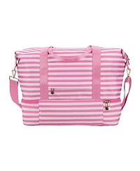 Hello Kitty Character 17" Pink & White Striped Duffle Bag