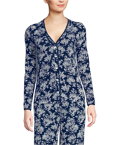 Lands' End Women's Pointelle Long Sleeve Sleep Cardigan