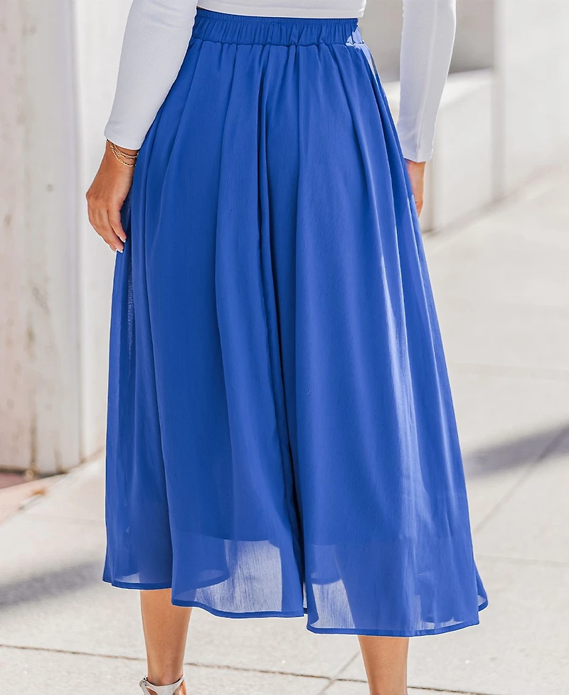 Cupshe Women's Sheer A-Line Midi Skirt