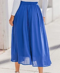 Cupshe Women's Sheer A-Line Midi Skirt