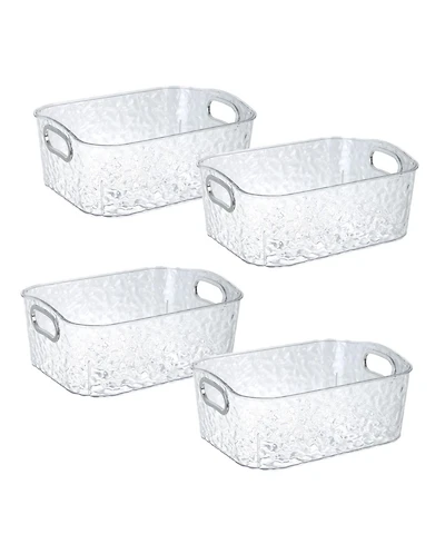 Trio Essentials Trio Home Pack Clear Storage Bins with Silver Handles, Container Bins for Organizing - Bathroom, Kitchen, Pantry, Closet