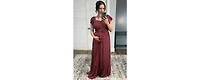 Pinkblush Maternity Smocked Top Woven Maxi Dress