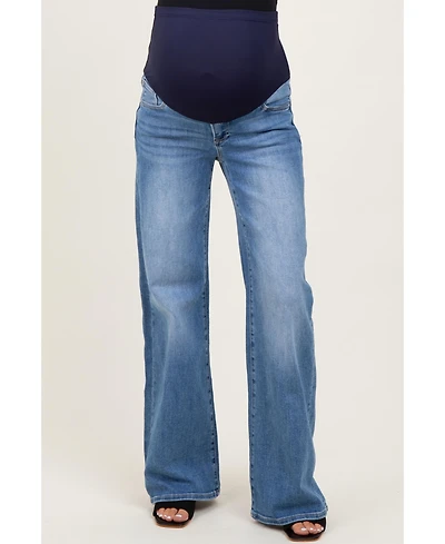 Pinkblush Maternity Medium Low Rise Wide Leg Jeans
