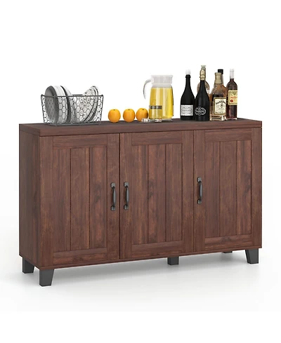 Volenca 3-Door Buffet Sideboard with Adjustable Shelves and Anti-Tipping Kits