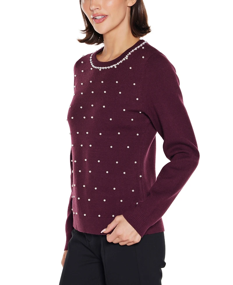 Belldini Women's Front-Embellished Sweater