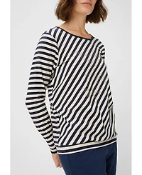 Olsen Women's Embellished Diagonal Striped T-Shirt