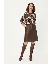 Olsen Women's Faux Croc A-Line Skirt