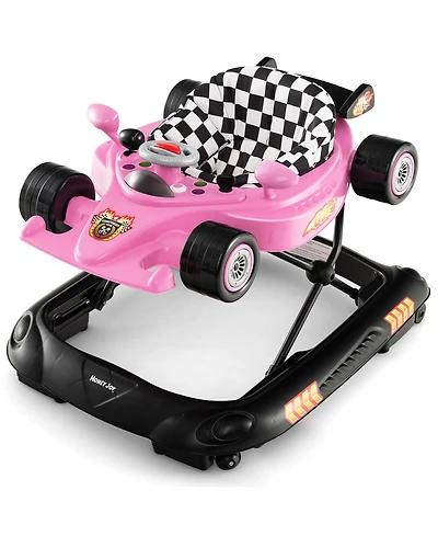 Gymax Toddler 4-in-1 Foldable Walker w/ 3-Level Adjustable Height Detachable Music Tray