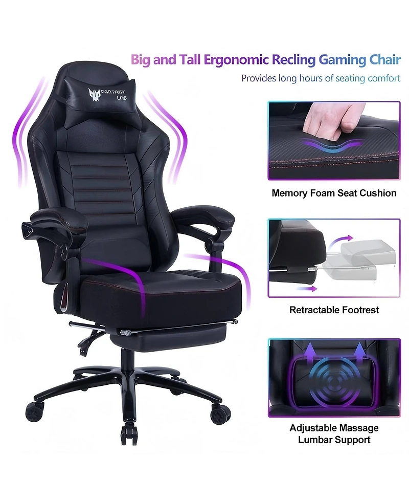 Boyel Living Seat Height Adjustable Swivel Racing Office Computer Ergonomic Video Game Chair