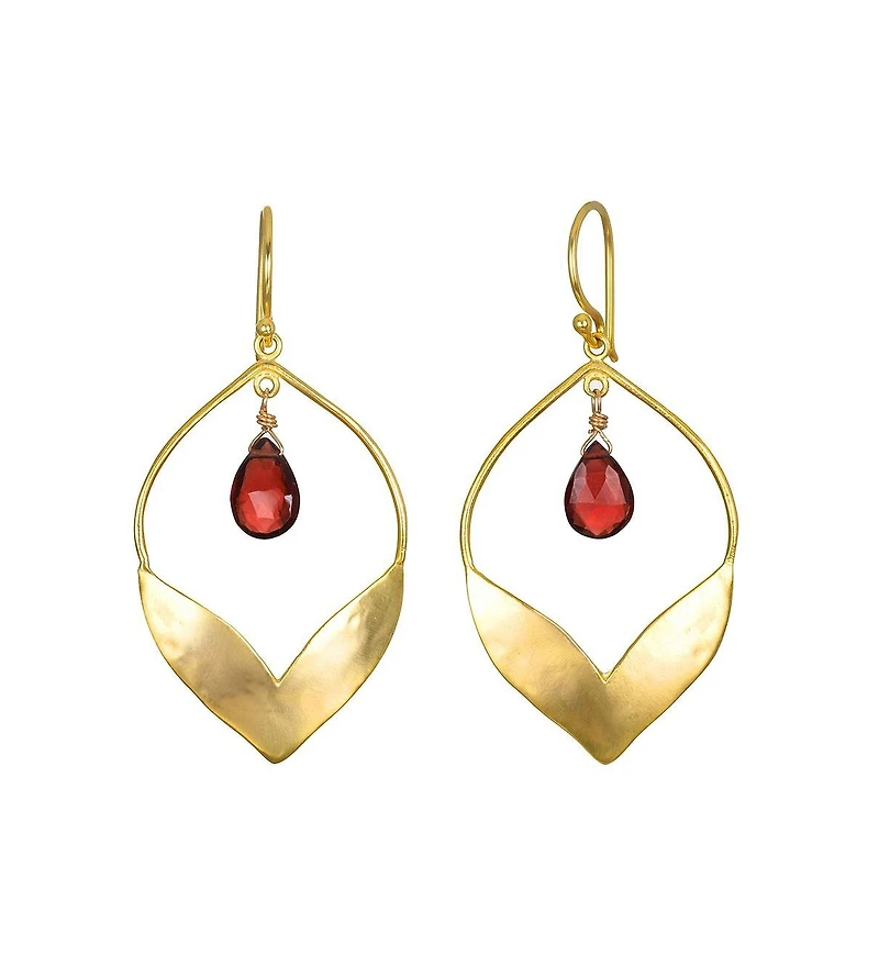 Satya Jewelry Infinite Possibilities Garnet Lotus Earrings