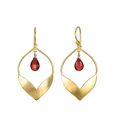 Satya Jewelry Infinite Possibilities Garnet Lotus Earrings