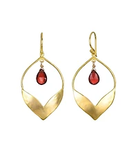Satya Jewelry Infinite Possibilities Garnet Lotus Earrings