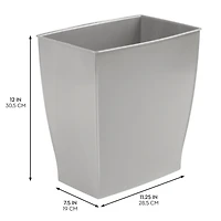 mDesign Small Rectangular Bathroom Trash Cans - Set of 4 - Gray - Made in Usa