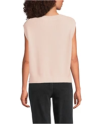 Lands' End Women's Drifter Modern Cable V Neck Vest Sweater