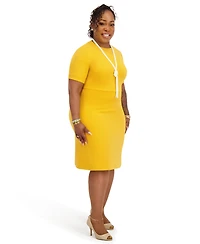 Kasper Women's Short Sleeve Crewneck Dress