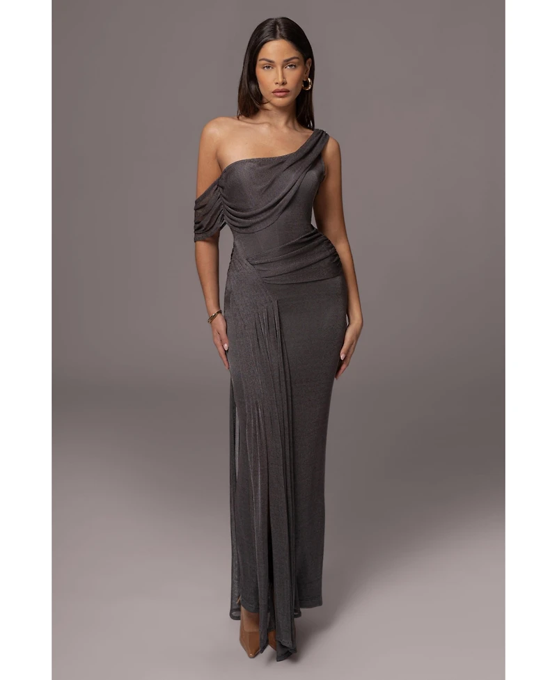 Jluxlabel Draped Metallic Maxi Dress