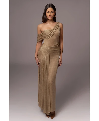 Jluxlabel Draped Metallic Maxi Dress