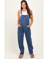 Pinkblush Blue Wash Rolled Cuff Denim Overalls