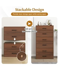 Volenca 2-Drawer Stackable Horizontal Storage Cabinet Dresser Chest with Handles