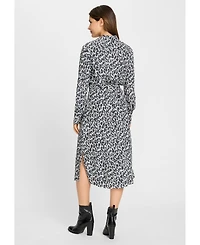 Olsen Women's Leopard Print Shirt Dress