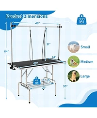 Ecooso Foldable Dog Grooming Table with Height Adjustable Arms