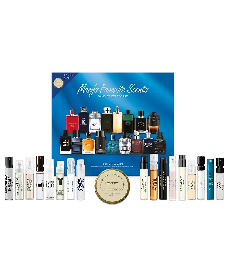 Macy's 18-Pc. Favorite Scents Sampler Set For Him Eau De Parfum Fragrance Kit