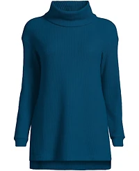 Lands' End Plus Long Sleeve Waffle Cowl Neck Tunic
