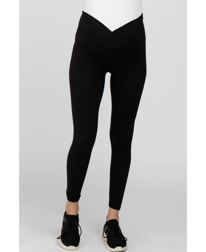 Pinkblush Black V-Waist Maternity Leggings