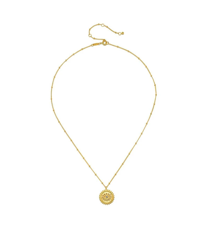 Satya Jewelry True Visionary White Topaz Evil Eye Necklace