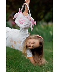 Bits & Bows Petite Halloween Girls' Bow Pumpkin Tote in Pink