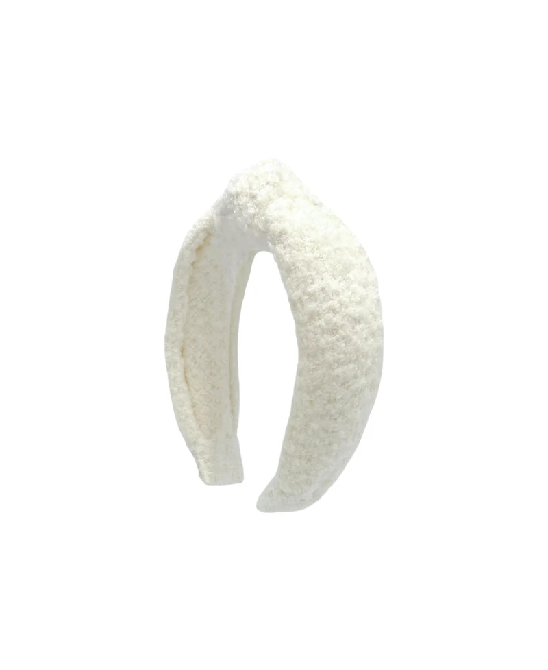 Bits & Bows Girls' Boucle Knot Headband in White