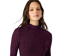 Steve Madden Women's Melvina Mock Neck Long Sleeve Top