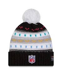 New Era Women's Black New Orleans Saints 2025 Nfl Crucial Catch Cuffed Knit with Pom Hat