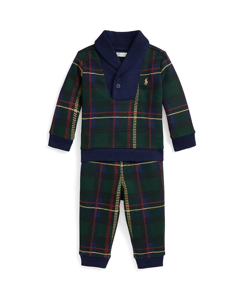 Polo Ralph Lauren Baby Boys 2-Piece Plaid Sweatshirt and Pants Set