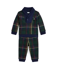 Polo Ralph Lauren Baby Boys 2-Piece Plaid Sweatshirt and Pants Set