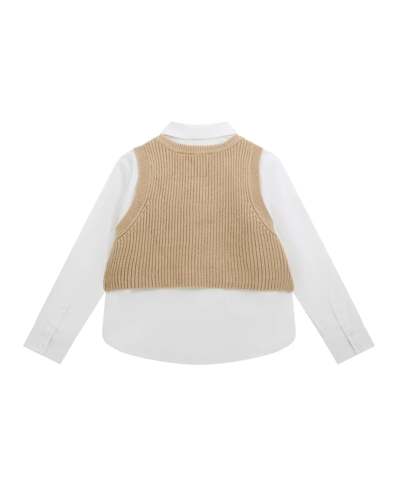 Guess Girls 7-16 Poplin Shirt with Sweater Vest