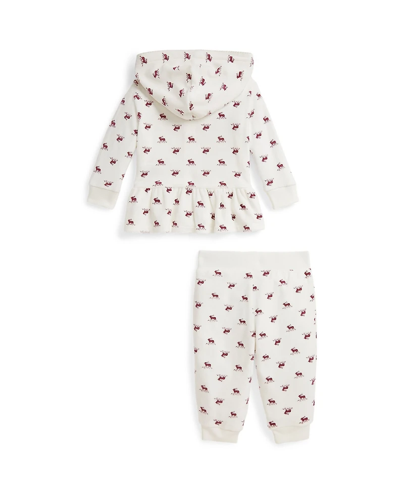 Polo Ralph Lauren Baby Girls 2-Piece Printed Hoodie and Pants Set