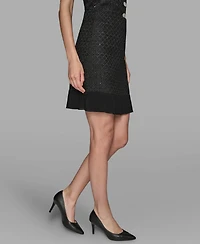 Karl Lagerfeld Paris Women's Novelty Pleated Mini Skirt