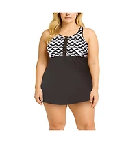 Swimsuits for All Women's Macrame High Neck Swimdress