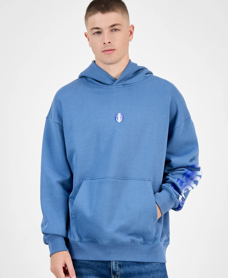 Hugo Boss Men's Niftyhood Logo Cotton French Terry Pullover Hoodie