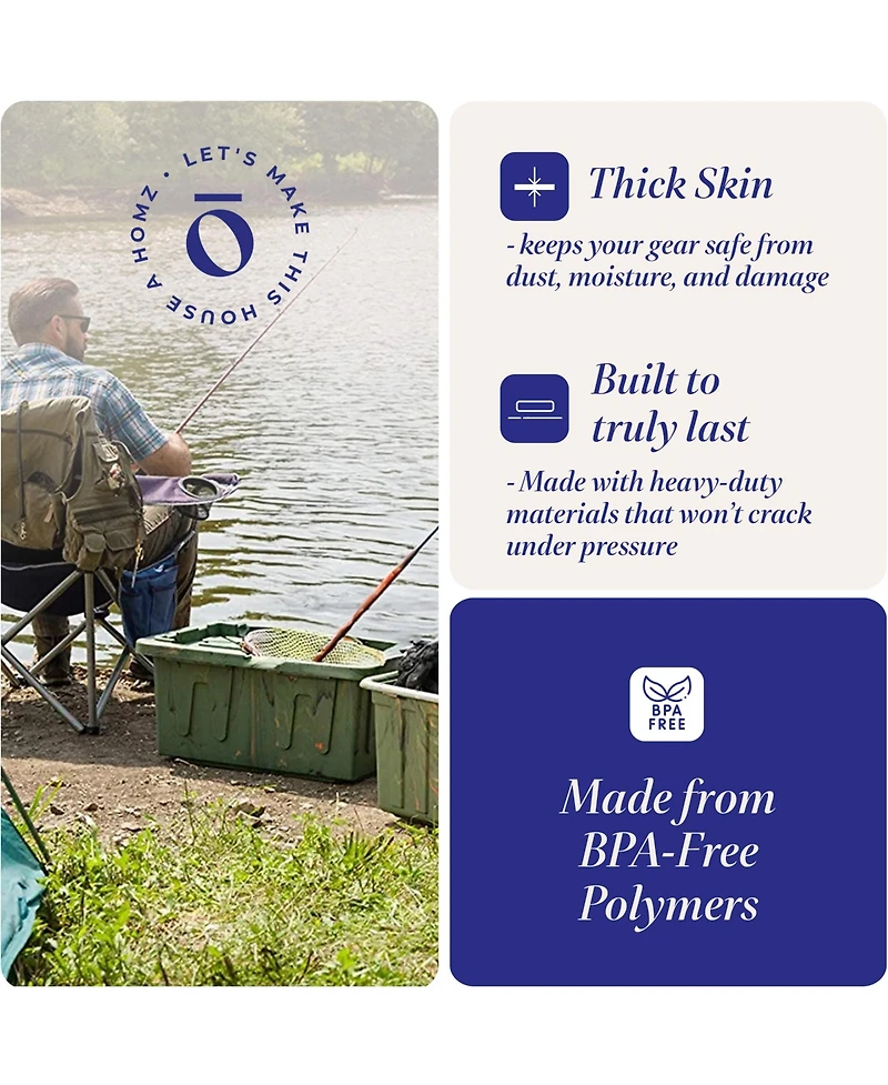 Homz Durabilt 27 Gallon Heavy Duty Storage Tote with Lid, Green Camo (2 Pack