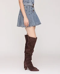 Avec Les Filles Women's Pleated Skater Mini Skirt
