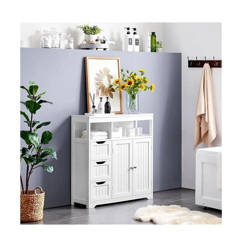 Yaheetech 34 H Freestanding Bathroom Floor Cabinet with Adjustable Shelf