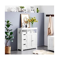 Yaheetech 34 H Freestanding Bathroom Floor Cabinet with Adjustable Shelf