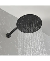 Rainsken Wall Mounted Shower Faucet Set with High Pressure 10" Stainless Steel Rain Shower 2 Way Pressure Balance Shower Valve Kit, Black