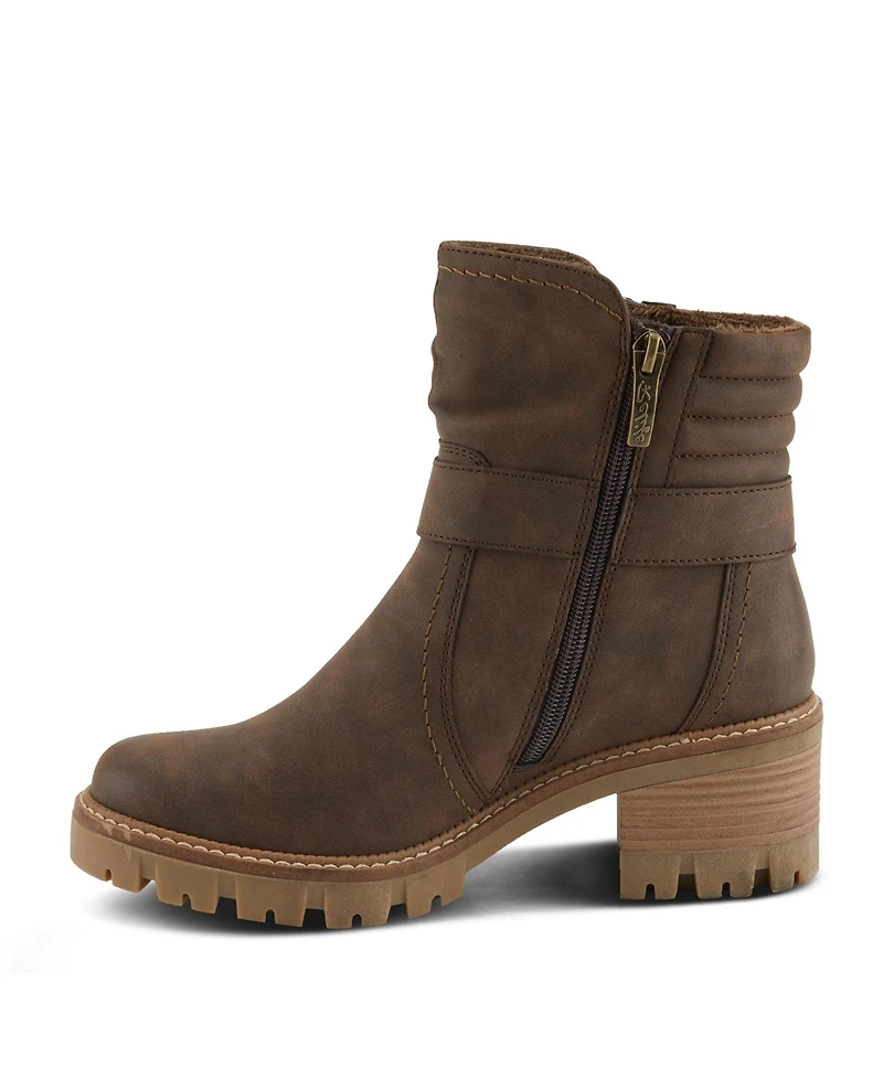 Spring Step Smokies Lug Sole Booties with Buckle Accent and Water-Resistant Finish