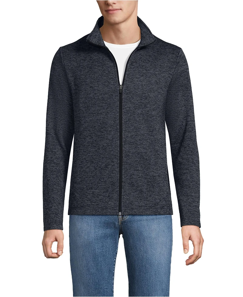 Lands' End School Uniform Men's Sweater Fleece Zip Front Jacket