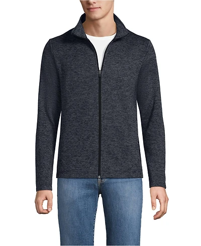 Lands' End School Uniform Men's Sweater Fleece Zip Front Jacket